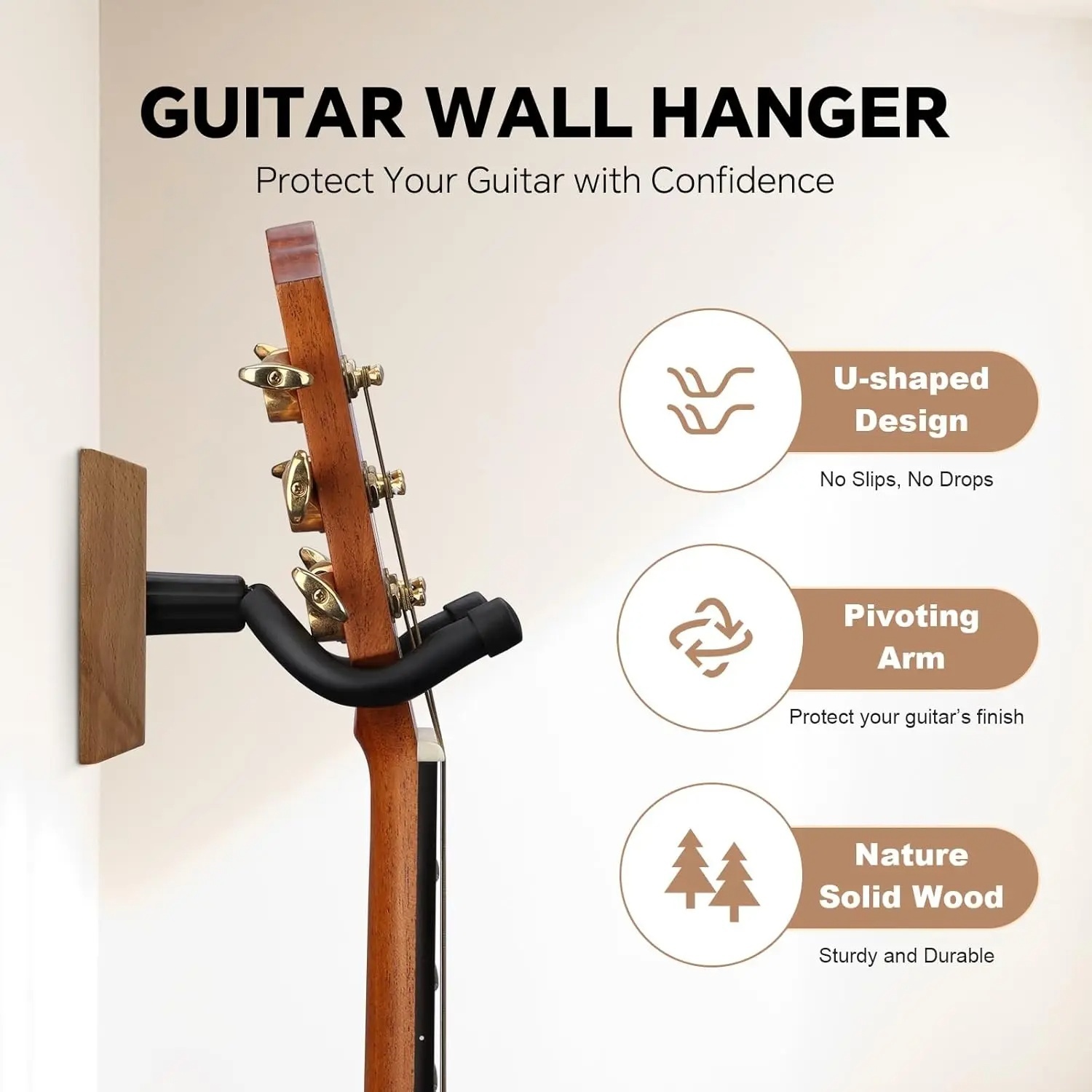 Musical Instrument Sounds - Wall Mount Guitar Hook Hanger for