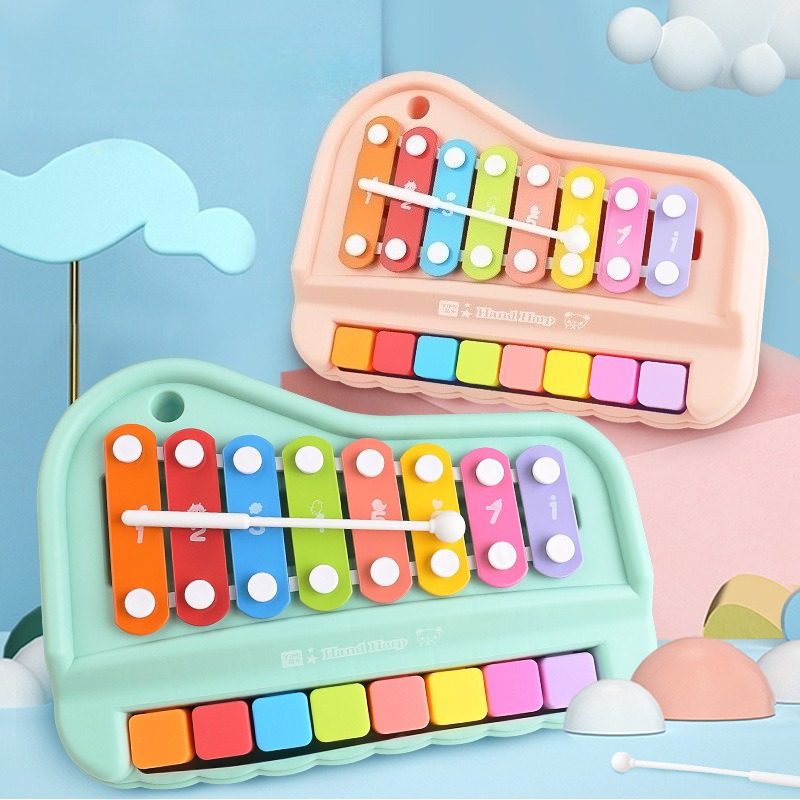 Musical Instrument Harmonium - 8-Note Xylophone Piano 2-in-1 Early Educational