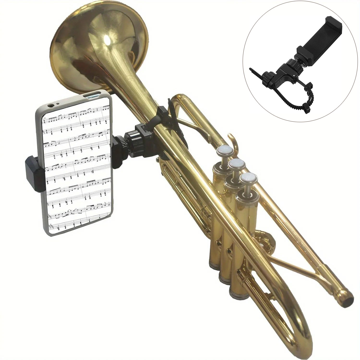 Musical Instrument Trumpet - Metal Music Lyre Clip Phone Stand