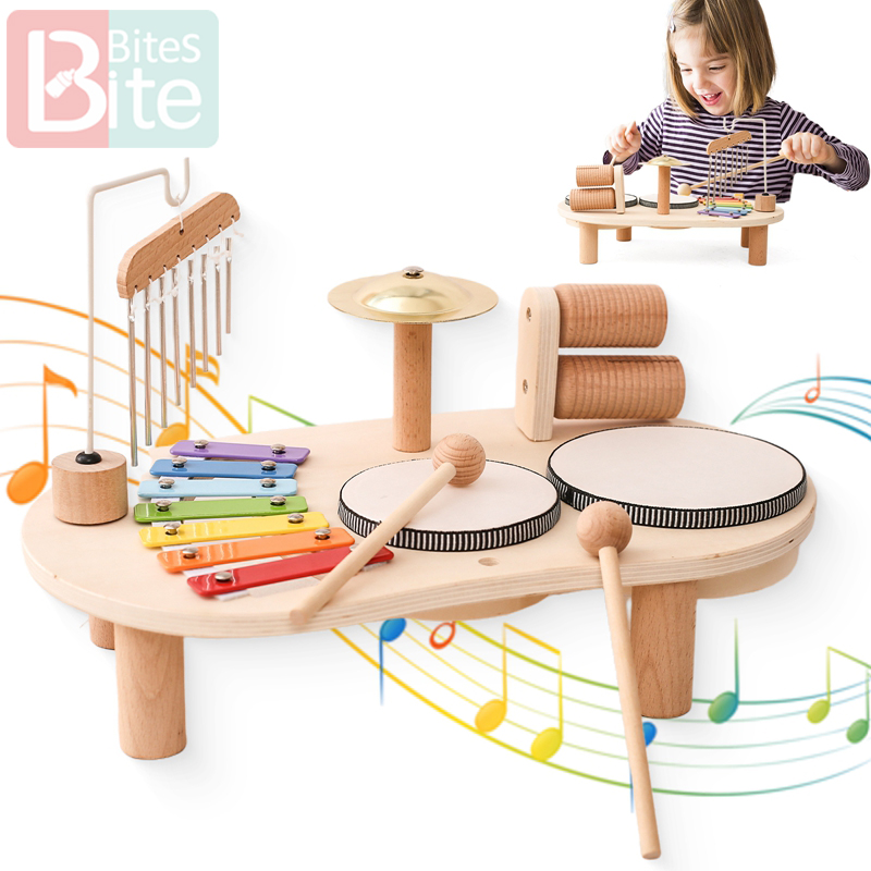 Musical Instrument Harmonium - Baby Educational Toys Wooden Aeolian Bells
