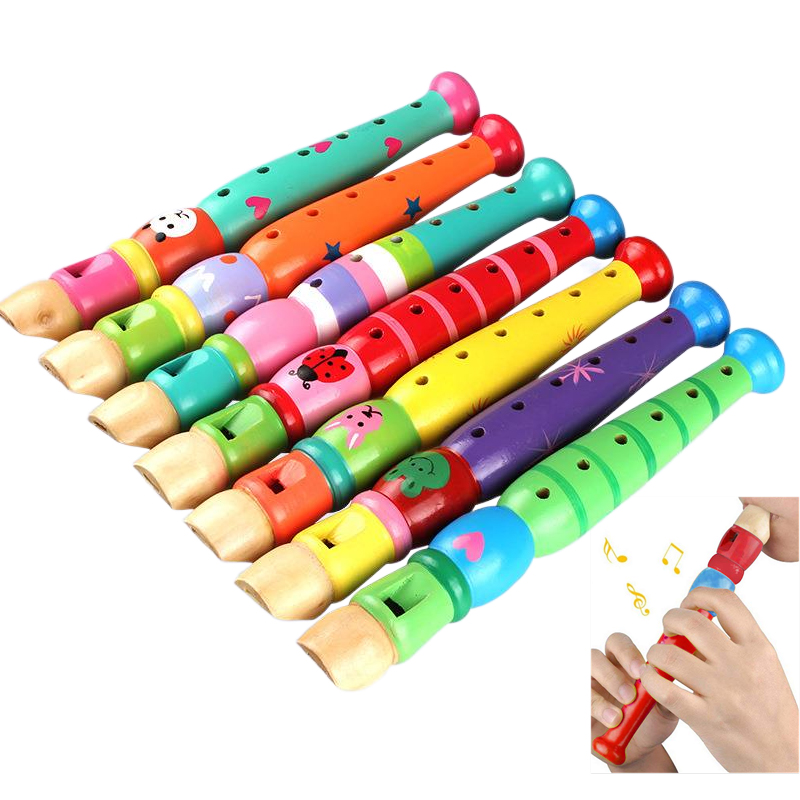 Musical Instrument Harmonium - 2pcs Wooden Flute 20cm Colorful Children