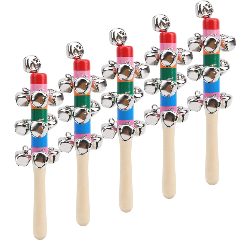 5PCS Wooden Jingle Hand Bells  - đánh giá và giá Musical Instrument Harmonium