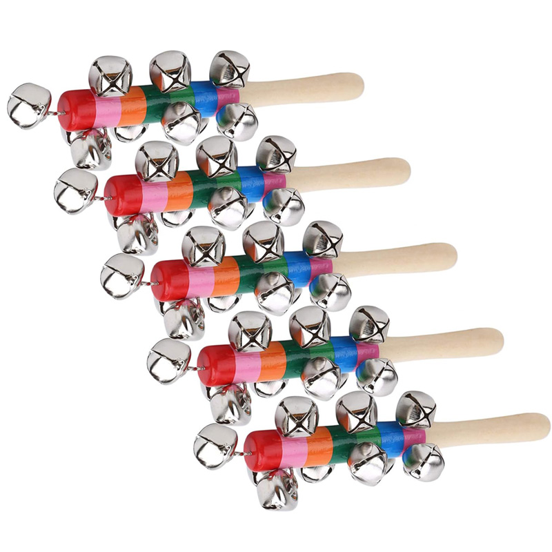 5PCS Wooden Jingle Hand Bells  - đánh giá và giá Musical Instrument Harmonium