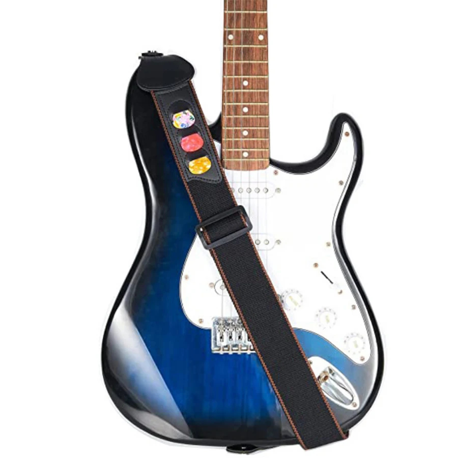 7Pcs/Set Guitar Strap Black PU - đánh giá và giá Musical Instrument Ukulele