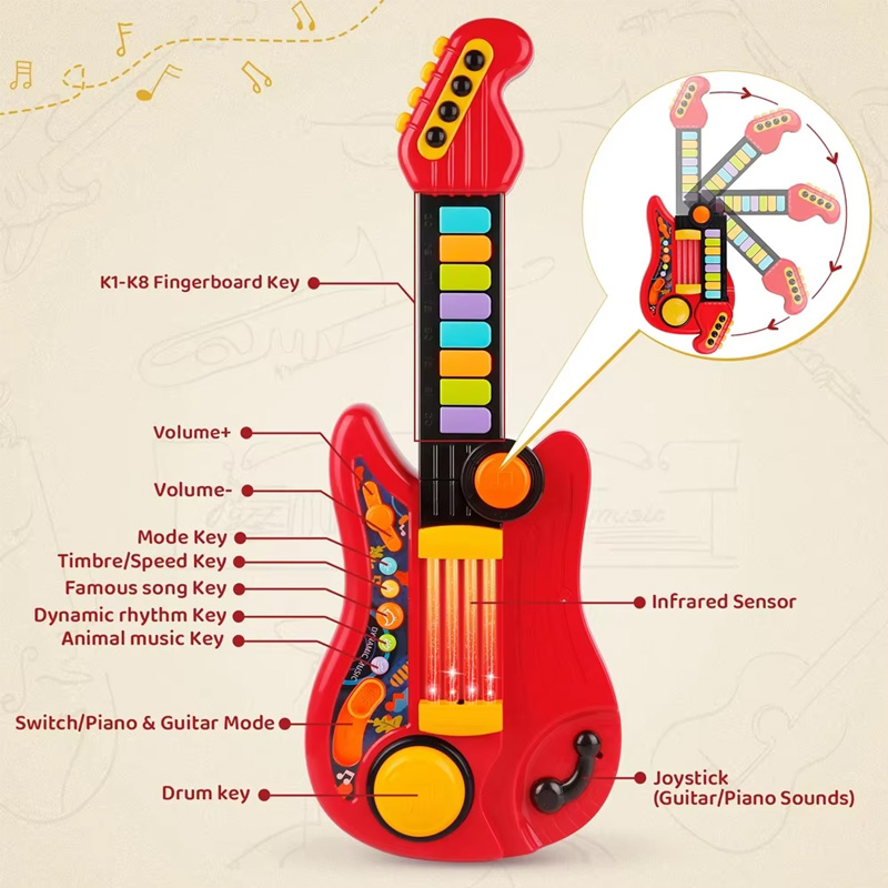 2 In 1 Electric Kids Guitar To - đánh giá và giá Musical Instrument Harmonium