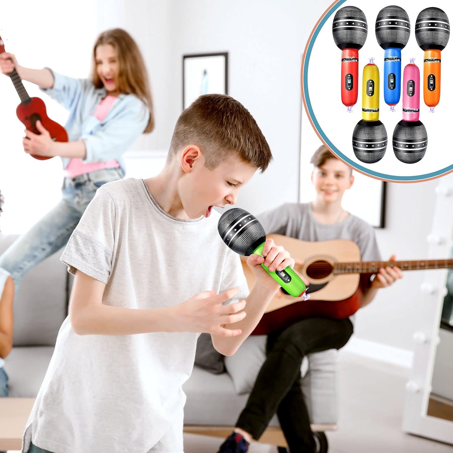 4pcs Inflatable Microphones Ra - đánh giá và giá Musical Instrument You Blow