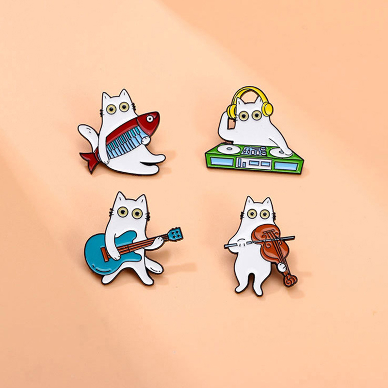 Cute Music Cat Enamel Brooch G - đánh giá và giá Musical Instrument Jewelry