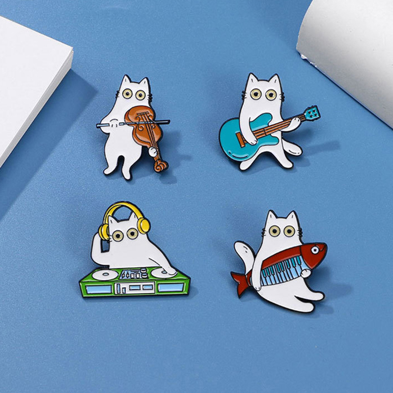 Cute Music Cat Enamel Brooch G - đánh giá và giá Musical Instrument Jewelry